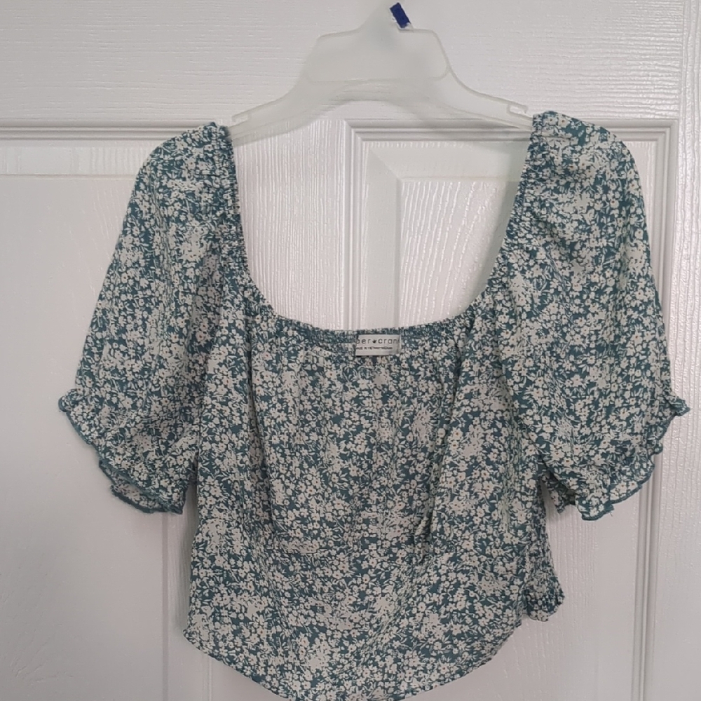 Floral Blue Women's Crop Top